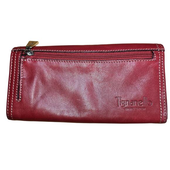 Tignanello Genuine Leather Purse Bag with Matching Wallet Soft Red Leather - Picture 6 of 11